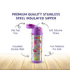 Insulated Stainless Steel Sipper Water Bottle for Kids-480 ml